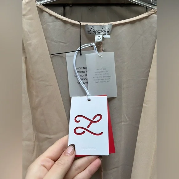 L’Academie by Marianna Marin Midi Dress in Neutral New with Tags!